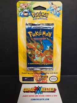 1999 WOTC Pokemon Base Set Sealed Booster Blister Pack Charizard - Image 1