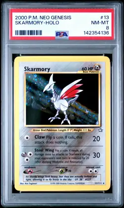 2000 POKEMON NEO GENESIS #13 SKARMORY-HOLO PSA 8 - Image 1