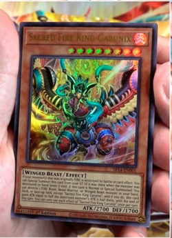 Sacred Fire King Garunix Yu-Gi-Oh! SR14-EN001 1st Ultra Rare - Image 1