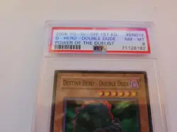 YUGIOH 1ST ED POTD-EN012 DESTINY HERO-DOUBLE DUDE Super Rare PSA 8 NM - Image 2