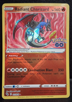 Radiant Charizard 011/078 Pokemon GO Holo TCG Trading Card NM - Image 1
