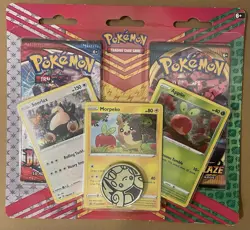 Pokemon Sword & Shield: 2 booster pack blister - Snorlax Morpeko Applin and coin - Image 1