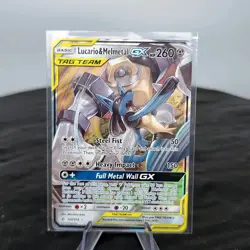Lucario+Melmetal GX Tag Team 120/214 Unbroken Bonds Holo Pokemon TCG NM ⭐ - Image 1
