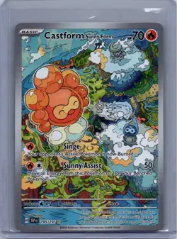Castform Sunny Form 195/191 Pokemon TCG Surgung Sparks Illustration Rare NM - Image 1