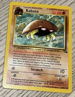 Kabuto 50/62 Pokemon TCG WOTC Fossil Regular Light Play LP - Image 1