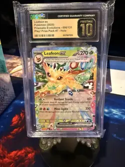 Leafeon ex CGC 10 Prize Pack Series 7 Play Stamped PRE 006/131 Pokemon TCG - Image 1