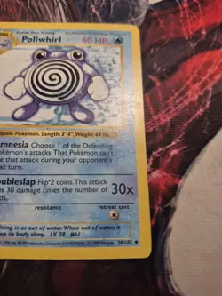 Poliwhirl 38/102 - Base Set 1st Edition Shadowless Uncommon WOTC Pokemon MP/HP - Image 2