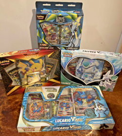 Pokemon TCG Box Lot of 4 -Lucario VSTAR Premium Collection Pikachu V Calyrex V 820650851247 - Image 1