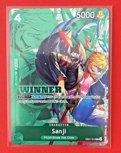 Sanji (Winner Pack 2025 Vol. 1) EB01-014 One Piece Promotion Cards Foil - Image 1
