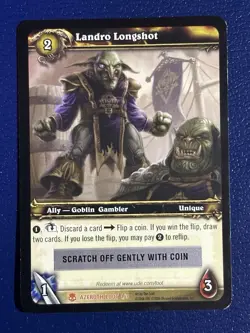 World of Warcraft TCG Landro Longshot Unique Ally Azeroth Loot Scratch-off Card - Image 1