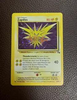 Pokemon TCG Zapdos 15/62 Cosmos Holo WOTC: Deck Exclusives - Image 1