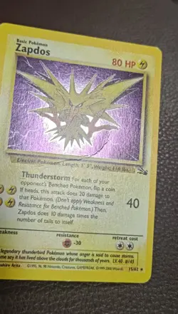 Pokemon TCG Zapdos 15/62 Cosmos Holo WOTC: Deck Exclusives - Image 3