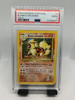 Blaine’s Arcanine 1/132 - Graded PSA 2 - Pokemon TCG Gym Challenge - Image 1