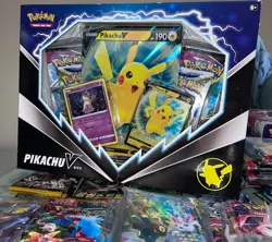 Pokemon TCG Pikachu V Box w/foil Pikachu V & Mimikyu + 4 booster packs | Pokemon 820650851179 - Image 1