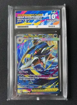Pokemon Mega Sharpedo Ex 127/094 Ace 10 Graded Card Gem Mint Phantasmal Flames - Image 1