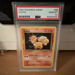 1999 POKEMON GAME BASE SET 68 VULPIX PSA 10 GEM MINT - Image 1