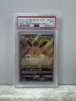 2019 POKEMON SM BLACK STAR PROMO #SM233 FULL ART/EEVEE GX PSA 9 - Image 1