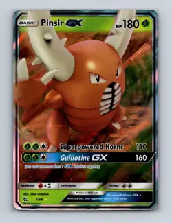 Pinsir GX 6 Pokemon Hidden Fates Ultra Rare Card NM+ - Image 1