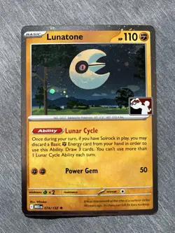 Lunatone 074/132 Holo Swirl! Pokemon Prize Pack Series 8 Promo Pokemon Card NM - Image 1