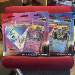 Pokemon TCG Prismatic Evolutions Tech Sticker Collection 2x slight damage - Image 1