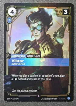 Riftbound League Of Legends Origins Foil Card OGN 117 Viktor - Image 1