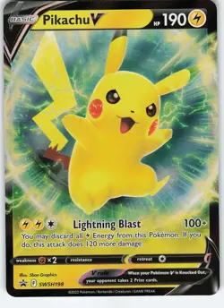 Pikachu V - SWSH198 Promo Holo SWSH: Sword & Shield Promo Cards NM Pokemon - Image 1