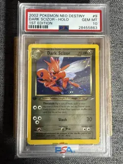Pokemon Neo Destiny Dark Scizor TCG Holo Card 9/105 PSA 10 Gem Mint 1st ED - Image 2