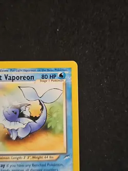 Pokemon TCG Light Vaporeon Neo Destiny Card 52/105 Unlimited Uncommon, LP - Image 3