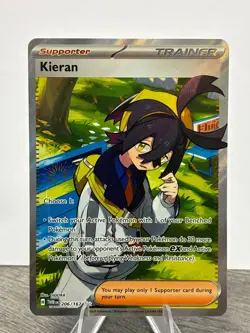 Pokemon TCG Kieran Full Art Rare Holo Card 206/167 Twilight Masquerade - Image 1
