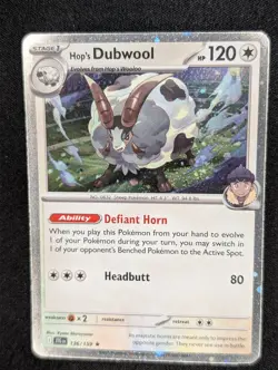 Hop's Dubwool - 136/159 - 2025 Holo Rare Journey Together Pokemon Card NM - Image 1