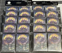 NEW LOT OF 10 Packs (100 ct) MTG Stained Glass Lotus Matte Art Card Sleeves - Image 1