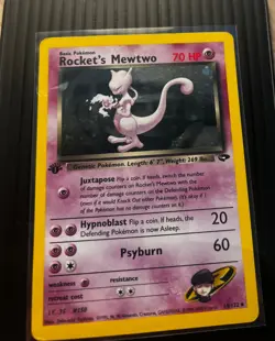 Pokemon Rocket's Mewtwo First Edition 14/132 Gym Challenge Holo - Image 2