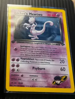 Pokemon Rocket's Mewtwo First Edition 14/132 Gym Challenge Holo - Image 5