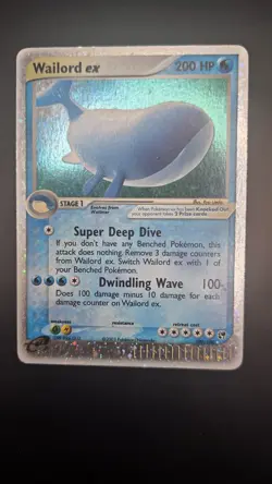 Wailord EX 100/100 — LP/MP — Ex Sandstorm — Holo Rare Vintage Pokemon Card - Image 2