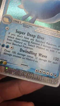 Wailord EX 100/100 — LP/MP — Ex Sandstorm — Holo Rare Vintage Pokemon Card - Image 4