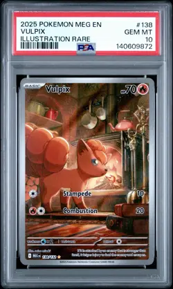 2025 POKEMON MEG EN-MEGA EVOLUTION ILLUSTRATION RARE #138 VULPIX PSA 10 - Image 1