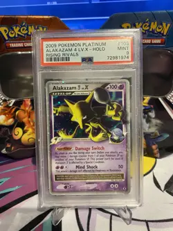 Pokemon Alakazam TCG LV.X Rising Rivals Holo Card 103 Psa 9 - Image 1