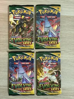 4 x Pokemon Evolving Skies Booster Packs - Art Set - Image 1