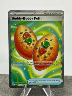 Buddy Buddy Poffin 167/132 Mega Evolution Secret Rare Pokemon Card NM In Hand - Image 1