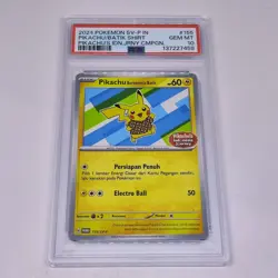 2024 Pokemon Indonesia IDN Promo PIKACHU Batik #155/SV-P Journey Stamp PSA 10!! - Image 1