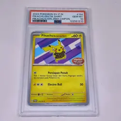 2024 Pokemon Indonesia IDN Promo PIKACHU Batik #154/SV-P Journey Stamp PSA 10!! - Image 1
