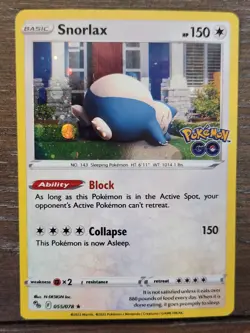 SWIRL Snorlax 055/078 Pokemon GO Stamped Cosmos Holo Rare Pokemon 2022 NM - Image 1