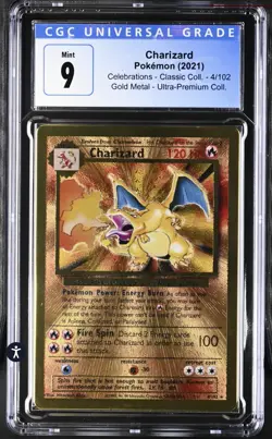 2021 POKEMON CELEBRATIONS METAL #4 CHARIZARD CGC 9 - Image 1