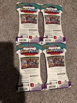 Pokemon 4x Sun & Moon Guardians Rising Blister Booster Pack SEALED 2017 All Arts - Image 2