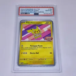 2024 Pokemon Indonesia IDN Promo PIKACHU Batik #190/SV-P Journey Stamp PSA 10!! - Image 1