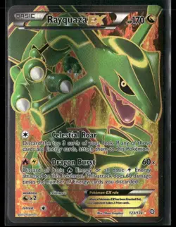 2012 Pokemon Dragons Exalted Ultra Rare Full Art Rayquaza EX 123/124 - Image 1