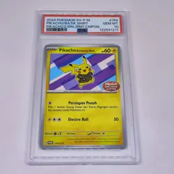 2024 Pokemon Indonesia IDN Promo PIKACHU Batik #154/SV-P Journey Stamp PSA 10!! - Image 1