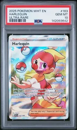 2025 POKEMON WHT EN-WHITE FLARE ULTRA RARE #163 - HARLEQUIN 163/163 - PSA 10 - Image 1