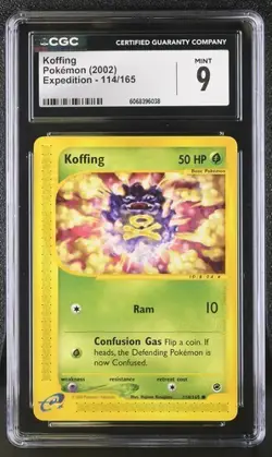 Koffing Pokemon (2002) Expedition #114/165 CGC 9 MINT Common WOTC - Image 1