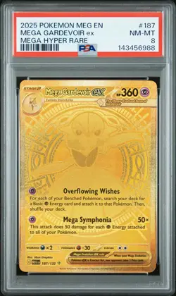 2025 POKEMON MEG EN-MEGA EVOLUTION MEGA HYPER RARE #187 MEGA GARDEVOIR EX PSA 8 - Image 1